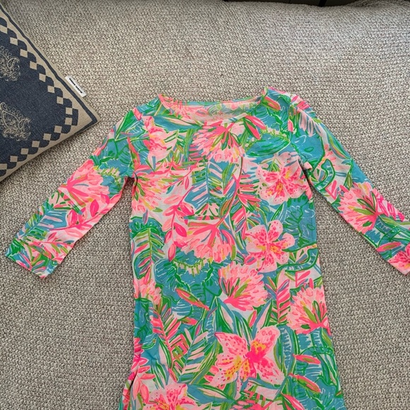 Lilly Pulitzer Girls Mini Marlowe Dress L 10 12 Po - Picture 1 of 3